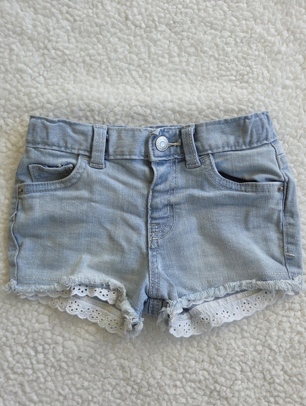4t Cat And Jack Eyelet Trim Denim Shorts